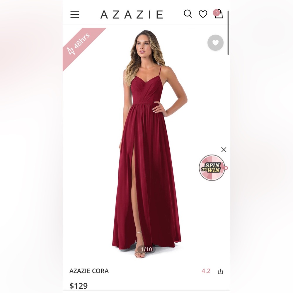 AZAZIE CORA size 4 bridemaids dress red/maroon